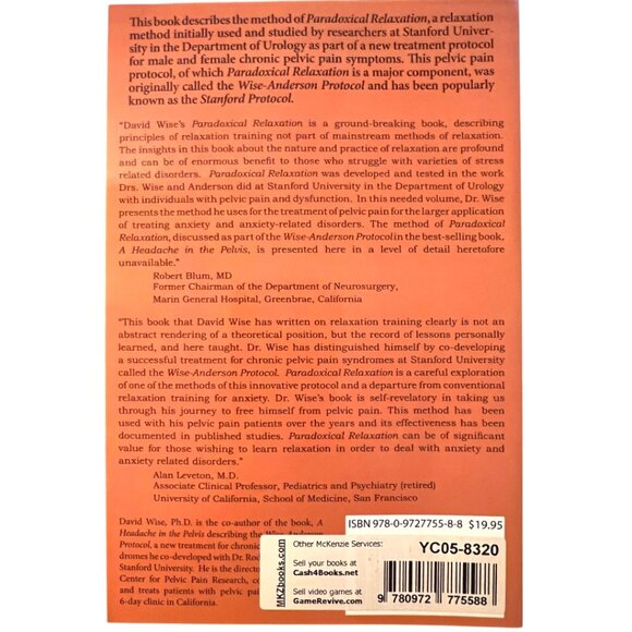 NWT! Book: "Paradoxical Relaxation: Dissolving Anxiety by Accepting It" 304 page - Picture 3 of 4